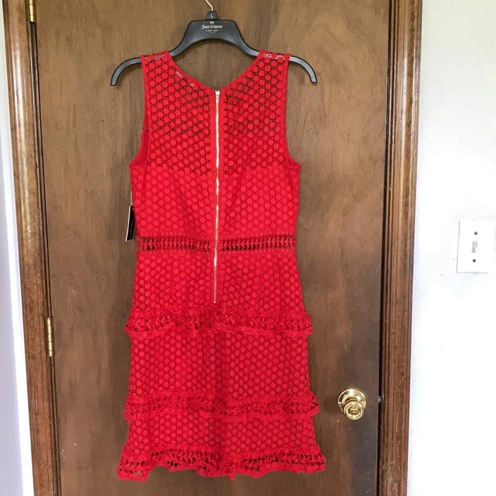 3/$45 Romeo & Juliet couture dress crochet like shell w ruffle detail size M - Picture 12 of 17